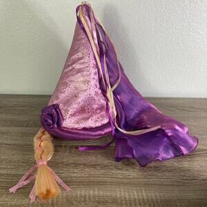 Disney Parks Rapunzel Princess Hat Braided Ponytail Purple Tangled Girls Costume